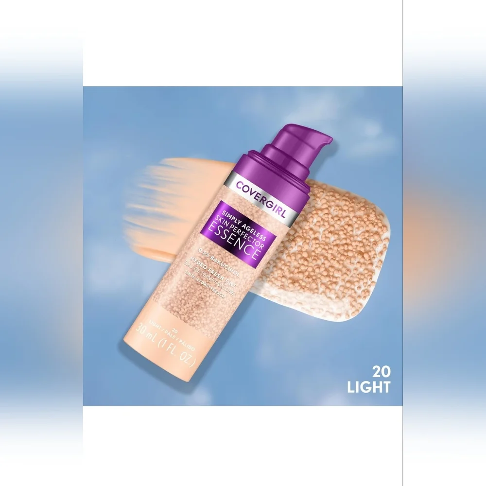 Covergirl Simply Ageless Skin Perfector Essence Foundation, 20 Light NEW SEALED